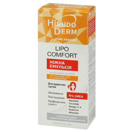 Емульсія Hirudo Derm Lipo Comfort (Гірудо Дерм Ліпо Комфорт) для сухої і чутливої ??шкіри 400 мл